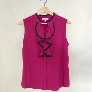 🌸 Calvin Klein Piped Ruffle Blouse